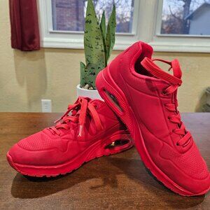 Skechers womens Skecher Street Women's Uno - Stand on Air Sneaker, Red, 7 US